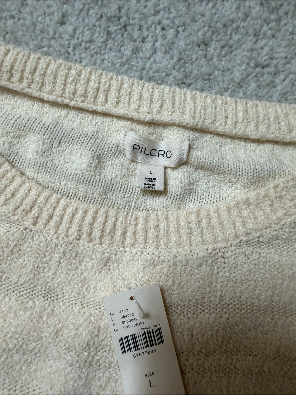 Pilcro Lightweight Cream Knit Pullover - Picture 5 of 9